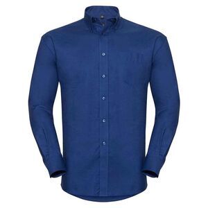 Russell Collection Mens Oxford Easy-Care Long-Sleeved Formal Shirt / Bright Roya